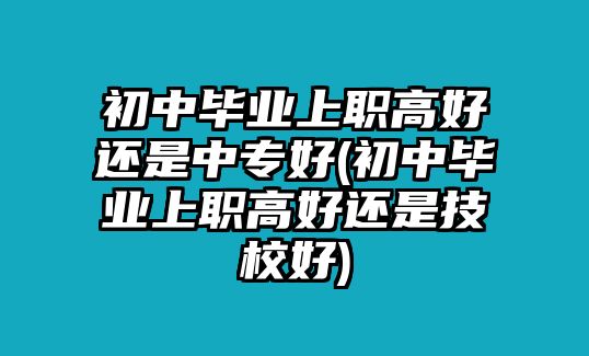 初中畢業(yè)上職高好還是中專好(初中畢業(yè)上職高好還是技校好)