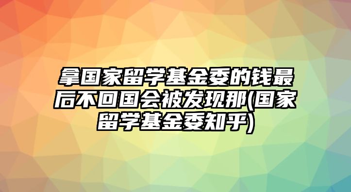 拿國(guó)家留學(xué)基金委的錢最后不回國(guó)會(huì)被發(fā)現(xiàn)那(國(guó)家留學(xué)基金委知乎)