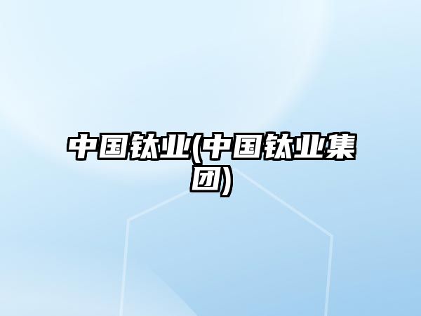 中國鈦業(yè)(中國鈦業(yè)集團)