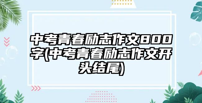 中考青春勵志作文800字(中考青春勵志作文開頭結(jié)尾)