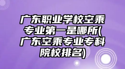 廣東職業(yè)學(xué)?？粘藢I(yè)第一是哪所(廣東空乘專業(yè)專科院校排名)