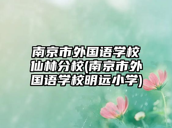 南京市外國語學(xué)校仙林分校(南京市外國語學(xué)校明遠(yuǎn)小學(xué))