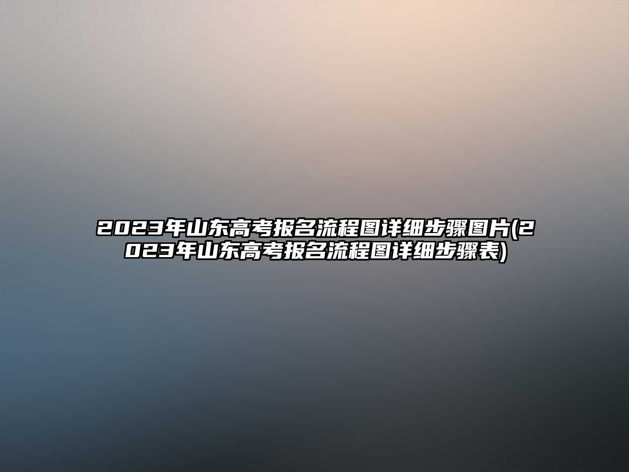 2023年山東高考報名流程圖詳細(xì)步驟圖片(2023年山東高考報名流程圖詳細(xì)步驟表)