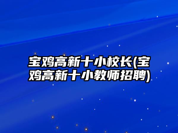 寶雞高新十小校長(寶雞高新十小教師招聘)