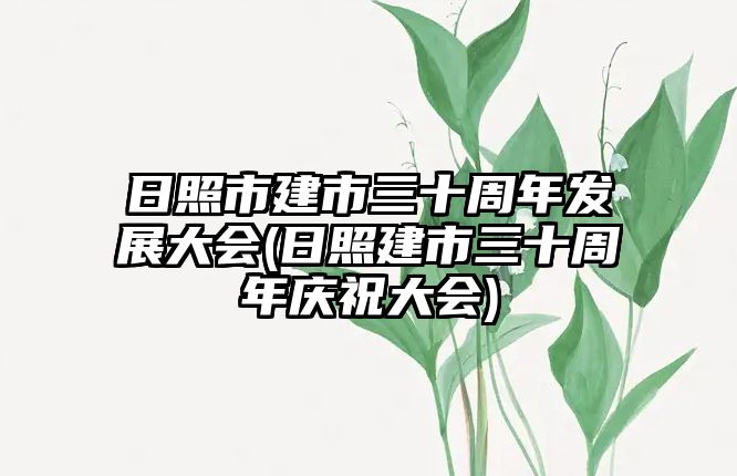 日照市建市三十周年發(fā)展大會(huì)(日照建市三十周年慶祝大會(huì))