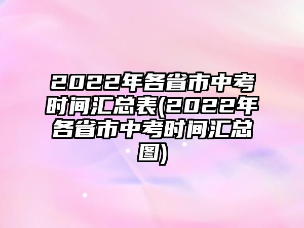 2022年各省市中考時(shí)間匯總表(2022年各省市中考時(shí)間匯總圖)