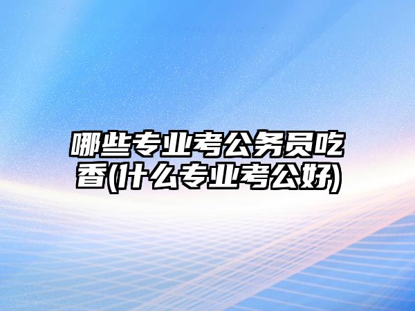 哪些專業(yè)考公務(wù)員吃香(什么專業(yè)考公好)