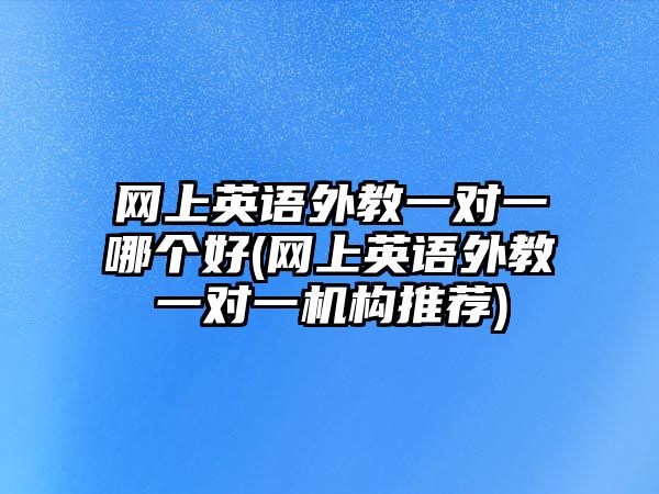 網(wǎng)上英語外教一對一哪個好(網(wǎng)上英語外教一對一機構(gòu)推薦)