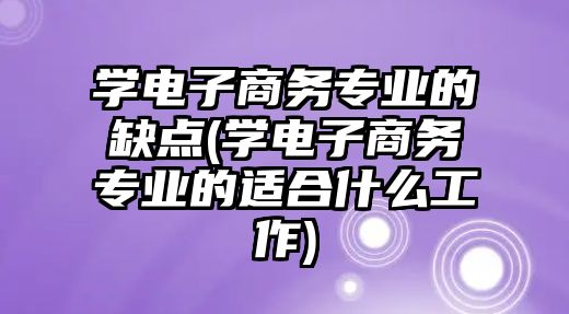 學(xué)電子商務(wù)專業(yè)的缺點(diǎn)(學(xué)電子商務(wù)專業(yè)的適合什么工作)