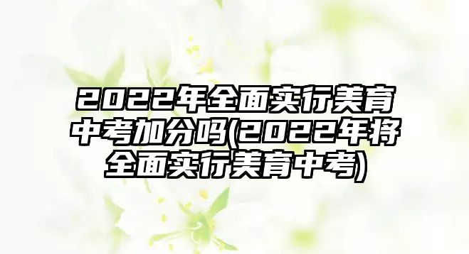 2022年全面實(shí)行美育中考加分嗎(2022年將全面實(shí)行美育中考)