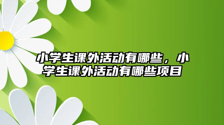 小學(xué)生課外活動有哪些，小學(xué)生課外活動有哪些項目