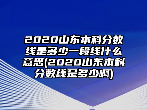 2020山東本科分數(shù)線是多少一段線什么意思(2020山東本科分數(shù)線是多少啊)