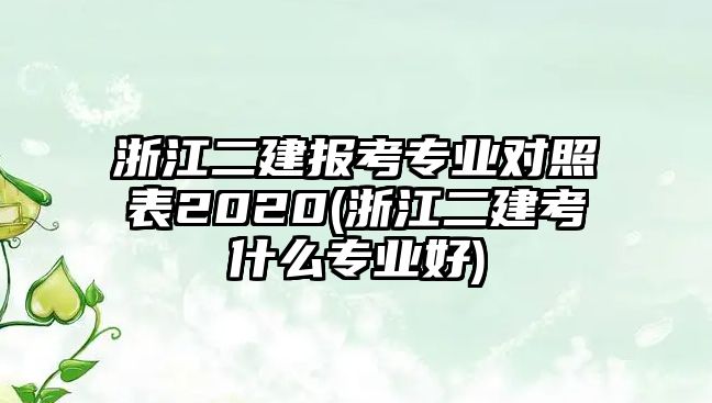 浙江二建報(bào)考專業(yè)對(duì)照表2020(浙江二建考什么專業(yè)好)