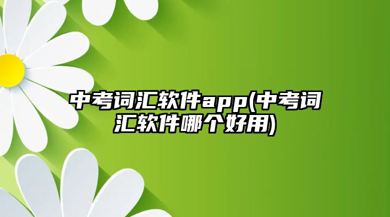 中考詞匯軟件app(中考詞匯軟件哪個(gè)好用)