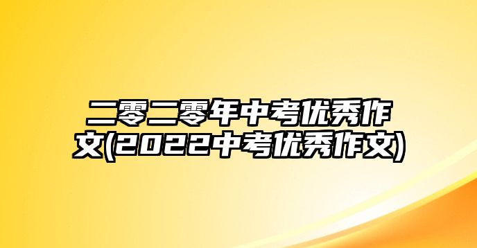 二零二零年中考優(yōu)秀作文(2022中考優(yōu)秀作文)