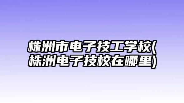 株洲市電子技工學校(株洲電子技校在哪里)