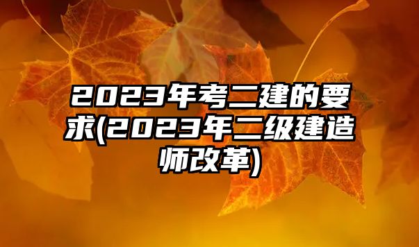 2023年考二建的要求(2023年二級(jí)建造師改革)