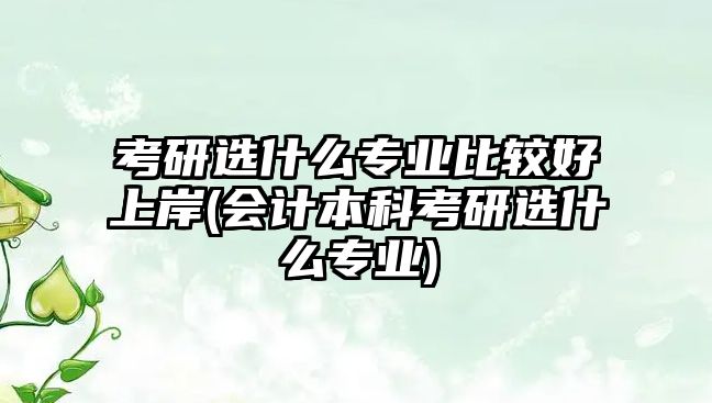 考研選什么專(zhuān)業(yè)比較好上岸(會(huì)計(jì)本科考研選什么專(zhuān)業(yè))