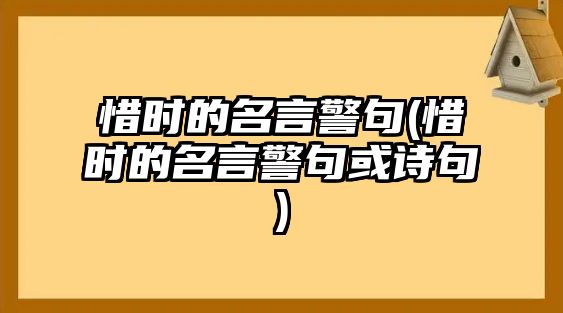 惜時的名言警句(惜時的名言警句或詩句)