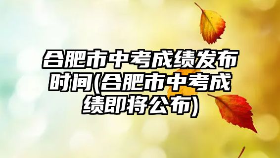 合肥市中考成績發(fā)布時(shí)間(合肥市中考成績即將公布)