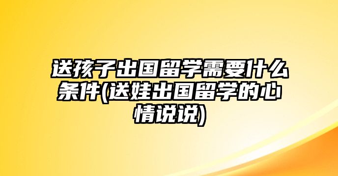 送孩子出國留學需要什么條件(送娃出國留學的心情說說)