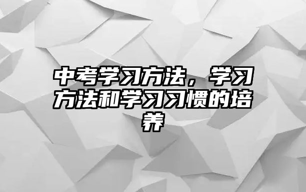 中考學(xué)習(xí)方法，學(xué)習(xí)方法和學(xué)習(xí)習(xí)慣的培養(yǎng)