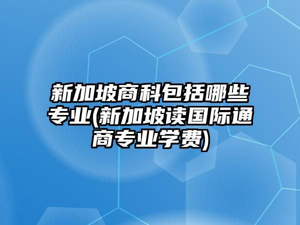 新加坡商科包括哪些專業(yè)(新加坡讀國際通商專業(yè)學費)