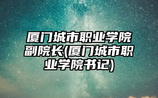 廈門城市職業(yè)學院副院長(廈門城市職業(yè)學院書記)