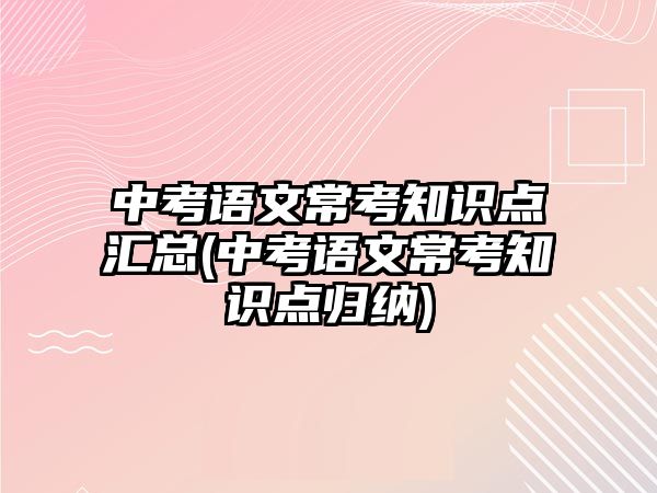 中考語文?？贾R點匯總(中考語文?？贾R點歸納)