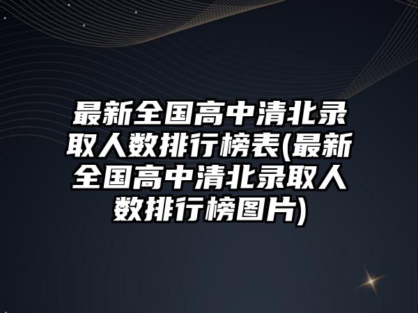 最新全國(guó)高中清北錄取人數(shù)排行榜表(最新全國(guó)高中清北錄取人數(shù)排行榜圖片)