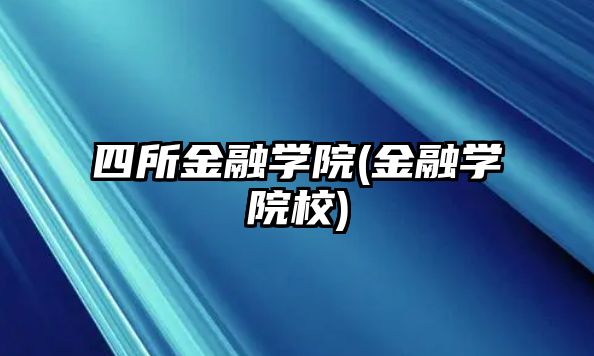 四所金融學院(金融學院校)