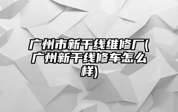 廣州市新干線維修廠(廣州新干線修車怎么樣)