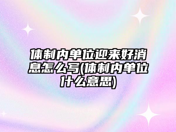 體制內(nèi)單位迎來好消息怎么寫(體制內(nèi)單位什么意思)