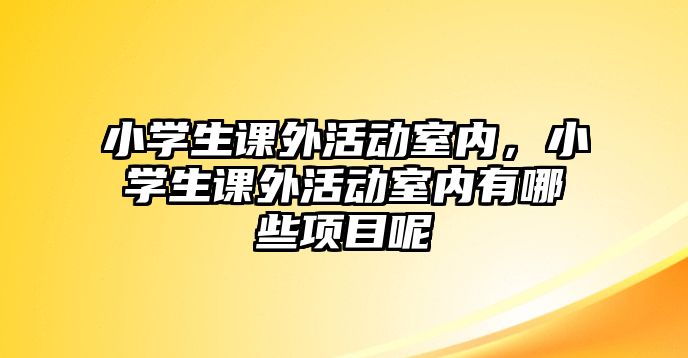 小學(xué)生課外活動室內(nèi)，小學(xué)生課外活動室內(nèi)有哪些項目呢