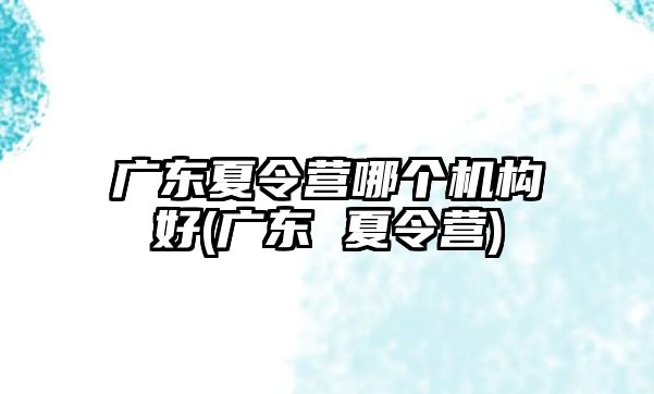 廣東夏令營哪個(gè)機(jī)構(gòu)好(廣東 夏令營)