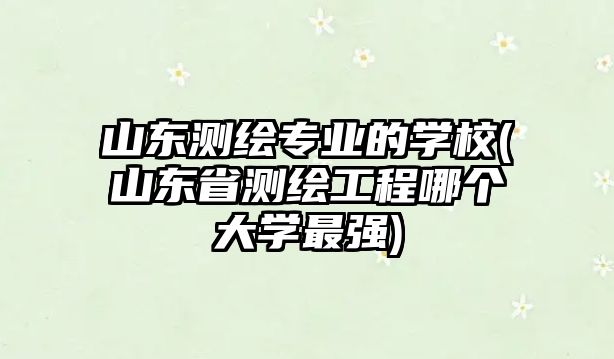 山東測繪專業(yè)的學校(山東省測繪工程哪個大學最強)