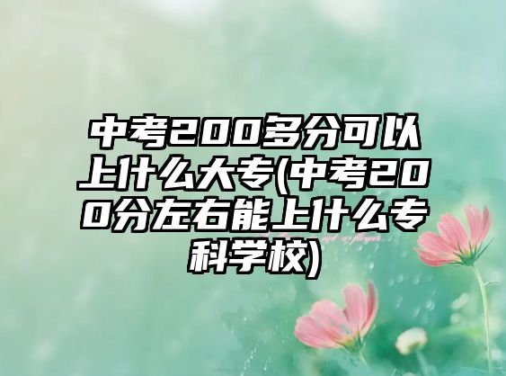 中考200多分可以上什么大專(zhuān)(中考200分左右能上什么專(zhuān)科學(xué)校)