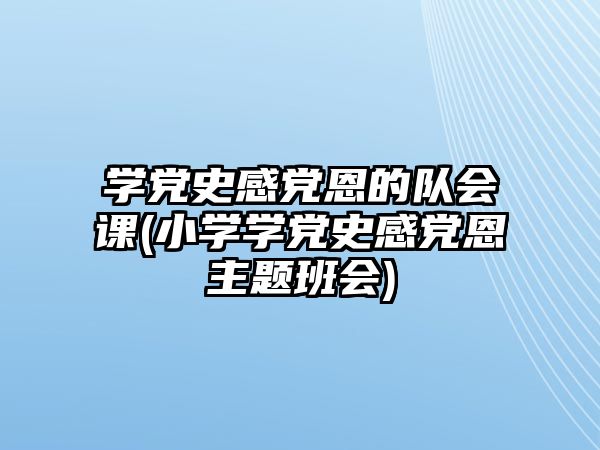 學(xué)黨史感黨恩的隊(duì)會(huì)課(小學(xué)學(xué)黨史感黨恩主題班會(huì))