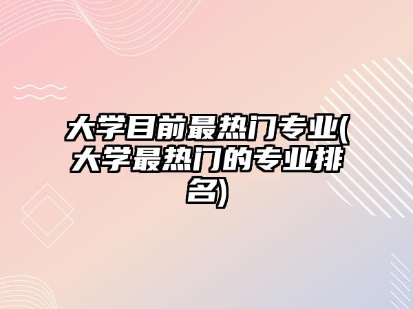 大學(xué)目前最熱門專業(yè)(大學(xué)最熱門的專業(yè)排名)