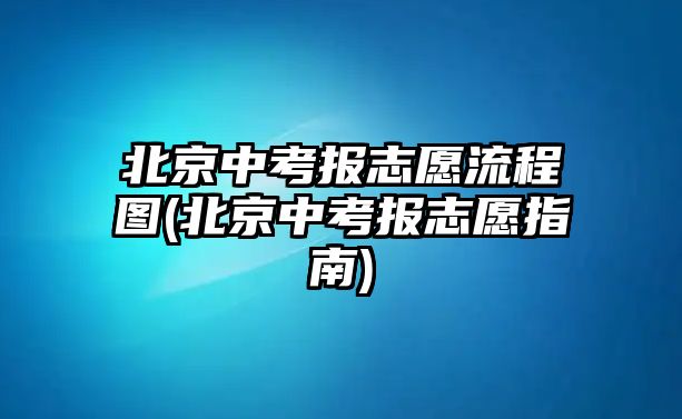 北京中考報(bào)志愿流程圖(北京中考報(bào)志愿指南)