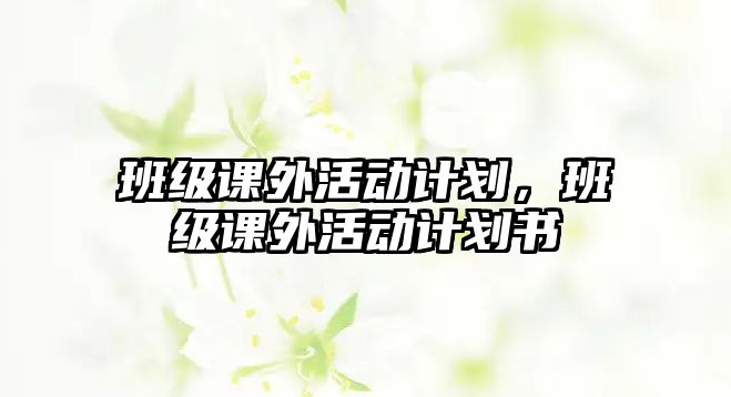 班級課外活動計劃，班級課外活動計劃書