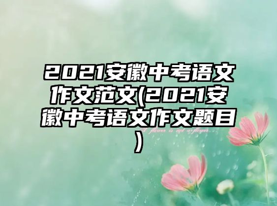 2021安徽中考語文作文范文(2021安徽中考語文作文題目)