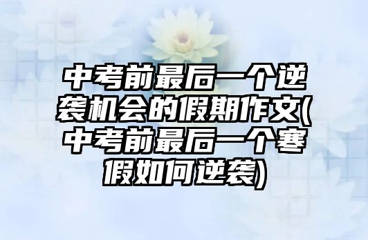 中考前最后一個逆襲機(jī)會的假期作文(中考前最后一個寒假如何逆襲)