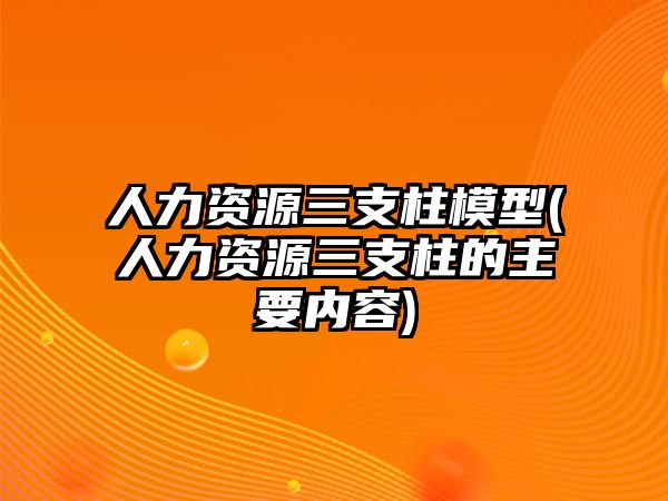 人力資源三支柱模型(人力資源三支柱的主要內(nèi)容)