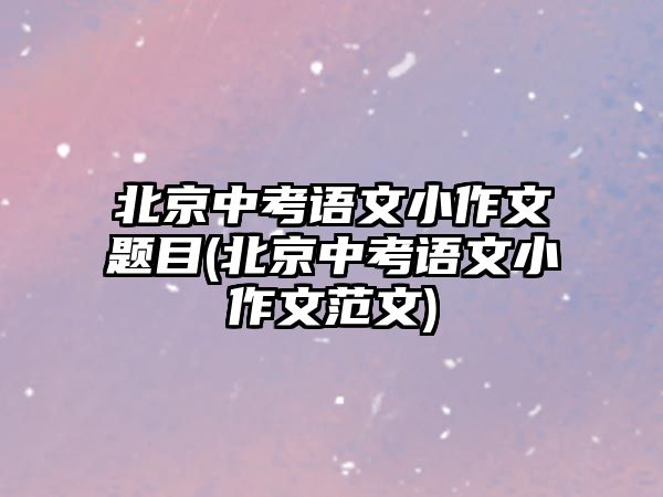 北京中考語文小作文題目(北京中考語文小作文范文)