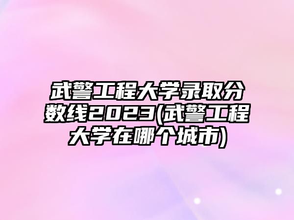 武警工程大學(xué)錄取分?jǐn)?shù)線2023(武警工程大學(xué)在哪個城市)