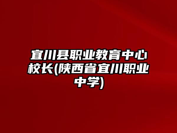 宜川縣職業(yè)教育中心校長(陜西省宜川職業(yè)中學)