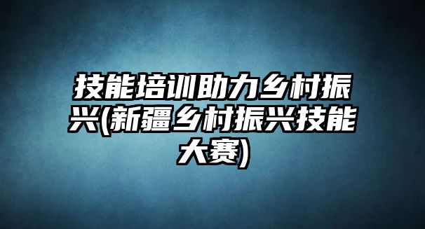 技能培訓(xùn)助力鄉(xiāng)村振興(新疆鄉(xiāng)村振興技能大賽)