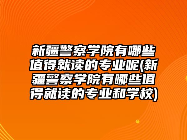 新疆警察學(xué)院有哪些值得就讀的專業(yè)呢(新疆警察學(xué)院有哪些值得就讀的專業(yè)和學(xué)校)