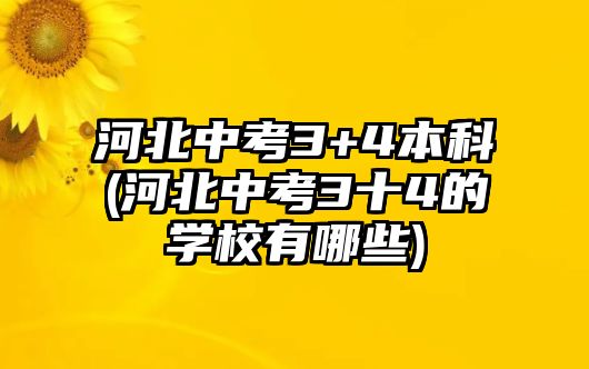 河北中考3+4本科(河北中考3十4的學(xué)校有哪些)